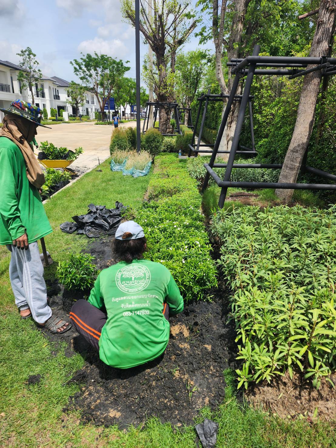จัดสวนส่วนกลาง หมู่บ้าน มนต์เสน่ห์